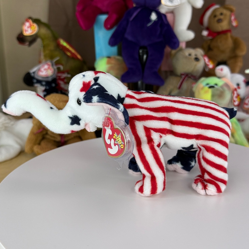 ❤️🇺🇸BEANIE BABY PATRIOTIC BUNDLE - SPANGLE / RIGHTY / LEFTY - Picture 7 of 16